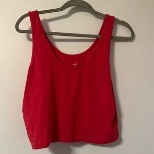 target, size xl, red cropped tank top from pajama section